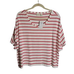 Chicos Zenergy Sporty Nautical Coastal Striped T-Shirt